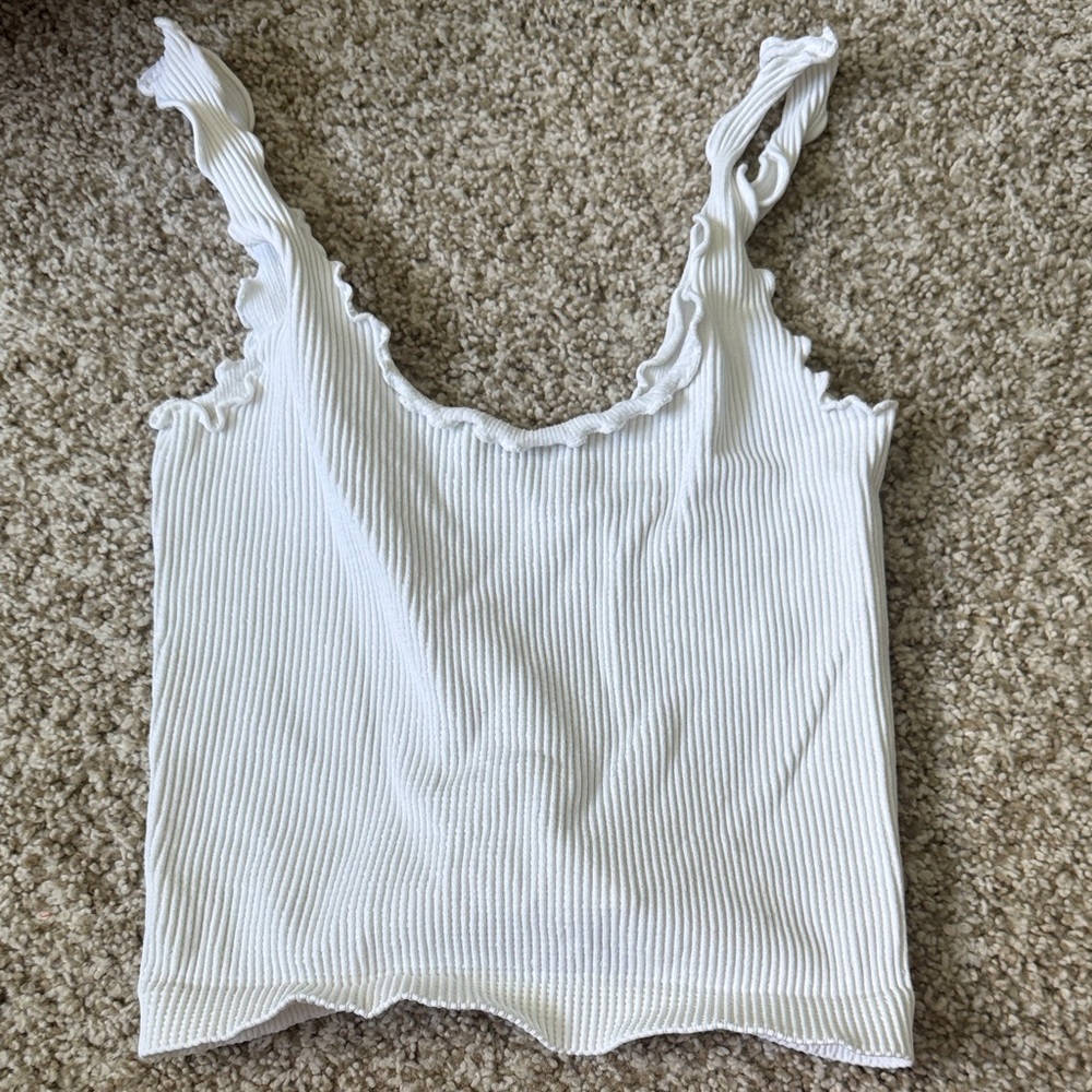 Nikibiki White Ribbed Crop Top